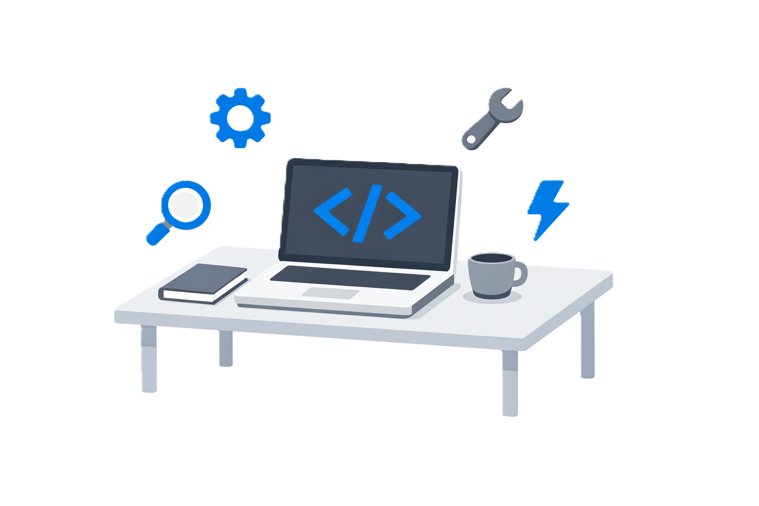 Developer workspace with code tools